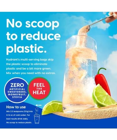 HYDRANT Bulk Electrolyte Drink Mix Fast Acting Hydration with Real Fruit Juice Powder Sweetened with Cane Sugar and No Artificial Sweeteners Bulk Electrolytes (30 Servings Chili Lime) - Buy Online on GoSupps.com