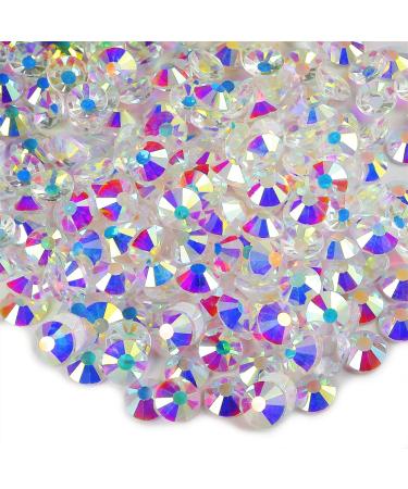 genie crystal ss20 Transparent AB Glue Rhinestones 1440 pcs  10 gorss 5 mm Unfoiled Aurora Borealis Flatback Rhinestone  Glass gems for Crafts Nail Art  Bags  Shoes  Clothing