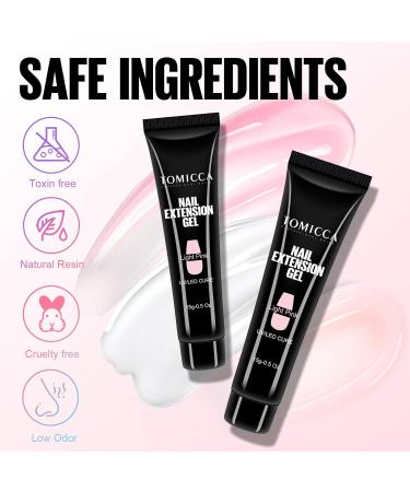 Tomicca Acrylic Gel for Nails - Pale Rosa Set (2x15g) | Quick Extender Polygel for Long-Lasting Nail Extensions | Perfect for Beginners & Salon Professionals - Buy Online on GoSupps.com