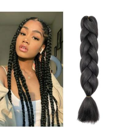 Gairyan jumbo braids extensions braid art hair 1 piece 100g braiding hair hair extensions 60cm ombre synthetic braids afro hair for box crochet braids (natural black) 60 cm (1 piece) natural black