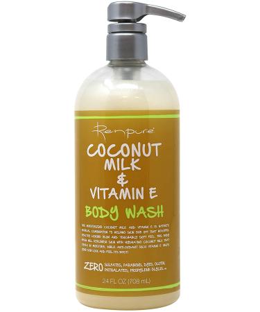 RENPURE Coconut Milk & Vitamin E Body Wash  24 Fl Oz
