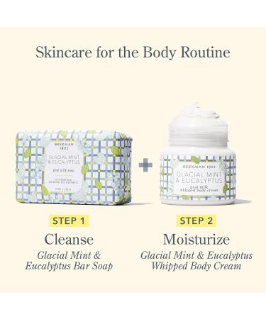 Beekman 1802 Whipped Body Cream - 8 oz | Hydrating Goat Milk Cream for Sensitive Skin | Cruelty-Free Glacial Mint & Eucalyptus - Buy Online on GoSupps.com