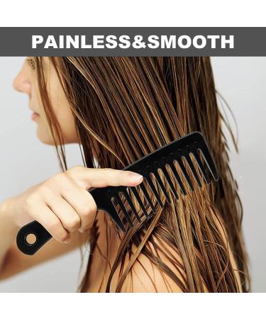 2 Pcs Wide Tooth Shark Hair Comb for Curly Thick Hair - Black - Buy Online on GoSupps.com