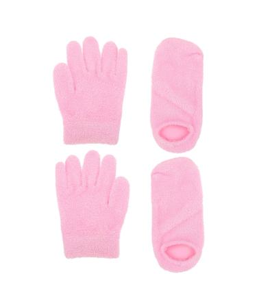 FOMIYES 4 Pairs Gel Care Kit Overnight Moisturizing Gloves Heel Moisturizing Socks Hand Gloves Moisturizing Socks for Men Gel Foot Covers and Gloves Dry Hands Facial Mask Yarn Miss