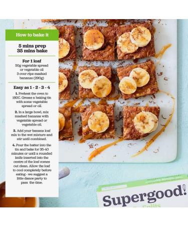 Supergood Bakery Vegan Banana Bread Mix - 250g | Gluten-Free & Dairy-Free Cake Mix - Buy Online on GoSupps.com