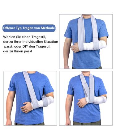 Yeloumiss Adjustable Arm Sling - Comfortable Shoulder Support for Men & Women - Fits Right & Left Arm - 160cm (Black) - Ideal for Wrist Hand Elbow Injuries - International Shipping - Buy Online on GoSupps.com