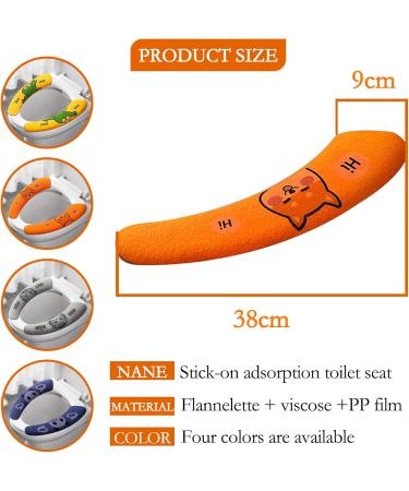 4 Pairs Toilet Seat Cover Cushion Toilet Seat Cover Warm Toilet Seat Cover Pads Warm Toilet Seat Covers Toilet Seat Mat Cartoon Style - Buy Online on GoSupps.com