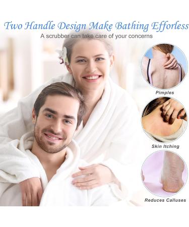 4-Piece Nylon Exfoliating Back Scrubber Set with Handles - Shower Washers for Smooth Skin - Buy Online on GoSupps.com