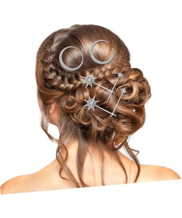 FRCOLOR 8 Sets Hair Clip Set Hair Accessories for Women Suit Hair Barrette for Women Crystal Wedding Hair Star Hair Accessories Silver Hair Clips Alloy Miss Side Clip - Buy Online on GoSupps.com