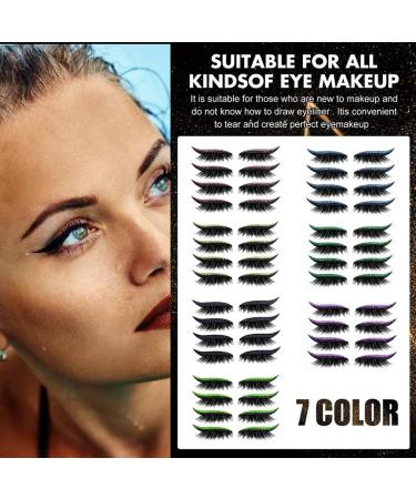 GGOOD Eyeliner Eyelash Stickers Reusable Waterproof Stick on Eyeliner Eyeshadow Makeup Black Artificial Eyelashes - Buy Online on GoSupps.com