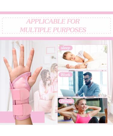 Wrist Brace for Carpal Tunnel Relief - Adjustable Support for Men & Women | Night Sleep Protector - Pink Small/Medium - Buy Online on GoSupps.com