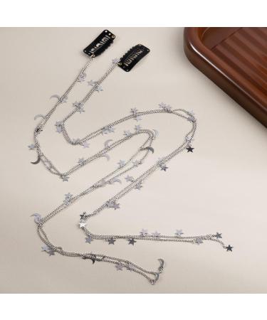 Silver Hair Jewelry for Braids - Star Hair Chain for Women and Girls (2 Pack) - Buy Online on GoSupps.com