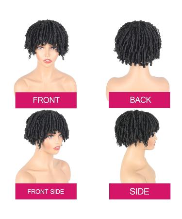 SCENTW Dreadlock Hair Topper Wig - Short Synthetic Afro Hair Half Wig with Clip-In Braided Hair Pieces for Men and Women, 1b Color - Buy Online on GoSupps.com