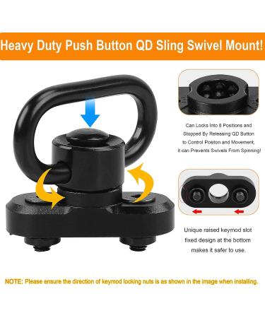 FENTUK Keymod 2 Point Sling Swivels - 2 Pack Quick Detach Mounts for Keymod System - Buy Online on GoSupps.com
