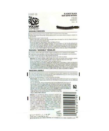 Maybelline New York Volum'Express The Falsies Washable Mascara Special Value Pack, Blackest Black 0.25 Fl Oz (Pack of 2) - Buy Online on GoSupps.com