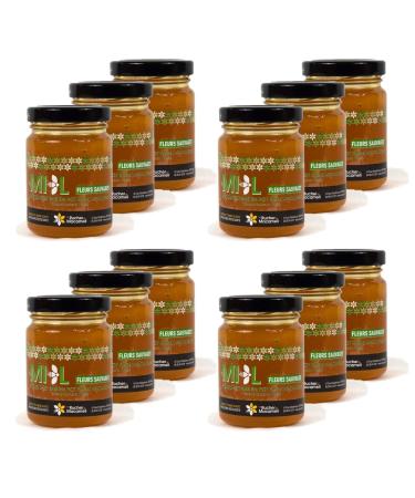 Pack of 12 Wild Flower Honey – Monts du Lyonnais – Rhône Alpes – Le Rucher de Macameli – 125 g Pot