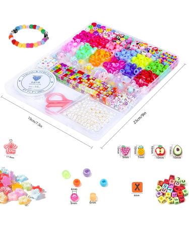 MontoSun Bracelet Making Kit - Pony Beads, Polymer Clay Beads, Charms, Flower, Smiley, Letter Beads - DIY Jewelry Making Kit for Girls 4-12 - Arts and Crafts Gift - Buy Online on GoSupps.com