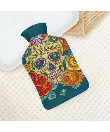 Hot Water Bottle with Lid - Skull Rubber Pain Relief Bag | Cramps Foot Warmer & Hot/Cold Therapy - Buy Online on GoSupps.com
