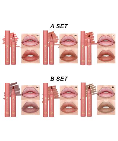 YOUNG VISION Lip Tint Marker Set - 3 PCS Lightweight Lip Stain Long-Wearing Waterproof Liquid Lipstick & Dual Lip Liner Stick in Nude Matte Shades - Buy Online on GoSupps.com