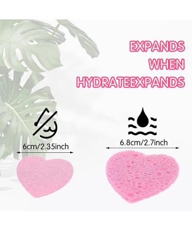 55 Pieces Pink Facial Sponges for Estheticians Compressed Heart Face Sponges Natural Reusable Heart Shaped Sponges for Face Cleansing and Exfoliating Heart Sponges for Daily Cleansing Makeup Removal - Buy Online on GoSupps.com