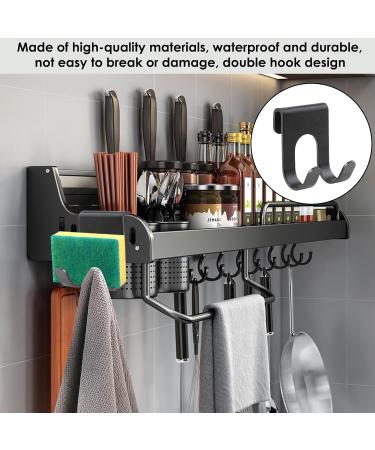 Self-Adhesive Razor Holder Shower - 5 PCs Multi-Purpose Hook Aluminum Bracket for Bathroom & Kitchen Organization - No Drilling Required Black - Buy Online on GoSupps.com