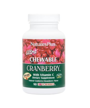 Nature's Plus Ultra Chewable Cranberry With Vitamin C Cranberry/Strawberry 90 Chewable Love-Berries