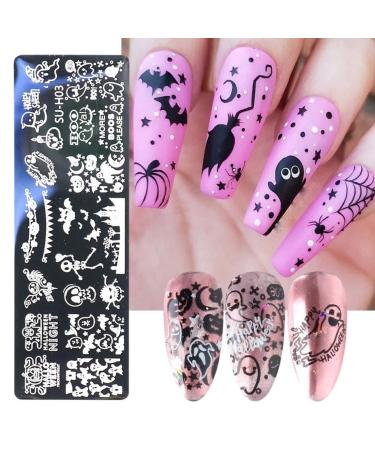 Buy 1 Set Stainless Steel Cartoon Nail Stamping Plates & Sponge Pen - Image Template Stencil (su-H05) | Fast International Shipping - Buy Online on GoSupps.com