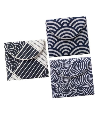 Alipis 1 sentence 3 STK Storage bags for women's bandages Bag for menstrual bandages Bag for breastfeeding insert holder for breastfeeding inserts fabric High capacity correction tape pupils Sorted color (1 Pack)