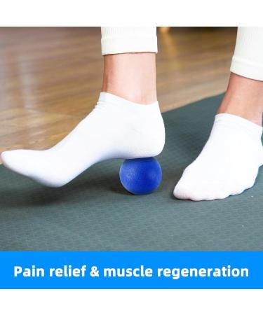 2-Pack Massage Balls for Myofascial & Muscle Relaxation - Fascia & Lacrosse Balls for Yoga & Acupuncture (Blue) - Buy Online on GoSupps.com