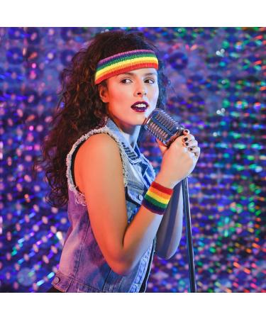 18 Pieces Colored Terry Sport Headband Bracelet Set - 80s Sweat Forehead Straps - Gym & Athletic Wear - 6 Pack Rose Red - Buy Online on GoSupps.com