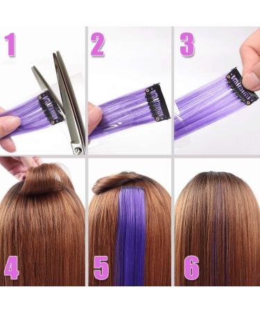 36PCS Colored Clip in Hair Extensions - 21 Rainbow Colors for Kids - Multi-Colors Party Highlights - Synthetic Hairpieces (36 Colors Set) - Buy Online on GoSupps.com