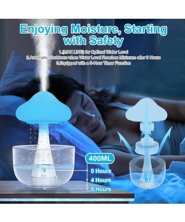 Cloud Rain Transparent Base Humidifier & Essential Oil Diffuser | 7-Color Night Light Auto Shut Off | Relaxing Bedside Decor & Soothing Water Sound - Buy Online on GoSupps.com