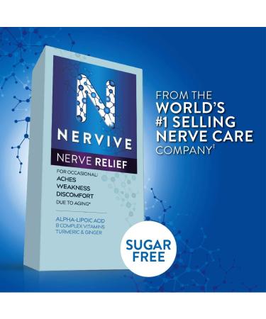 Nervive Nerve Relief Tablets for Nerve Aches, Weakness & Discomfort in Hands, Feet - ALA, Vitamins B1, B6, B12, Turmeric, Ginger - 30-Day Supply - Buy Online on GoSupps.com