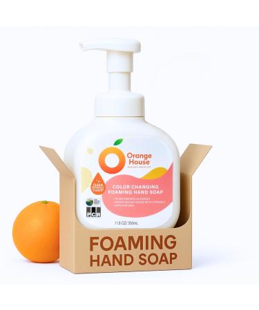 ORANGE HOUSE Color Changing Foaming Hand Soap Plant-Based Moisturizing Foam with Natural Orange Oil Gentle Formula 11.8 Fl Oz (1 Pack)