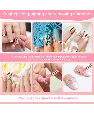 Dual-Ended Rhinestones Dotting Pen Set - 2 Pieces Mabor Nail Point Picker for DIY Nail Design & Strass Applications - Buy Online on GoSupps.com