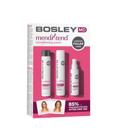 BosleyMD MendXtend Strengthening Shampoo  Conditioner  and Kit to Promote Growth & Prevent Breakage with Saw Palmetto  Hyaluronic Acid and Pomegranate Extract Trial Kit 30 Day Set