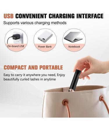 Eyelash Curler with Heating and USB Charging Long-Lasting Design Gentle for Eyelashes Makeup Eyelash Curler Portable Eyelash Curler Eyelash Holder Electric Eyelash Tool Beauty Tools Abs Charge - Buy Online on GoSupps.com