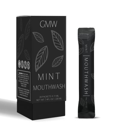 GMW Collection Travel Size Mouthwash Packets - Individual Mini Mouthwash Packets for Fresh Breath - Perfect Travel Size Toiletries for Guest Bathrooms - Alternative to Breath Strips and Breath Spray Matte Black - 20pc