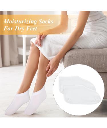 5 Pairs Foot Moisturizer Socks Moisturizing Socks Overnight Cotton Spa Socks for Cracked Heel Repair Gel Spa Moisturizing Socks for Women and Men White - Buy Online on GoSupps.com