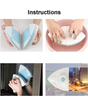 Window Cleaner Wipers Double-Sided Glass Window Cleaning Tool Super Strong Double-Sided for 20-50mm Thick Glass or Car Windows Ergonomic Grip Design - Buy Online on GoSupps.com