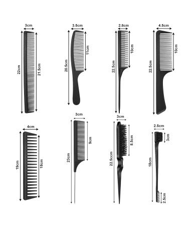 Tao Pipe 8-Piece Toupier Brush & Hair Crest Comb Set | Double Edge Brushes & Rat Tail Comb for Women Babies & Children | Professional Hair Care Tools - Buy Online on GoSupps.com