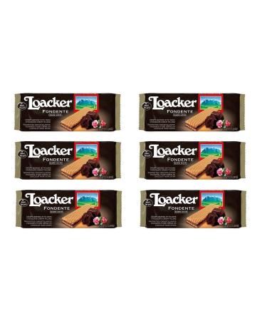Loacker Loacker Wafer Fondente Dark Noir Crispy Waffles with Sweet Chocolate Cream (Pack of 6) 150g
