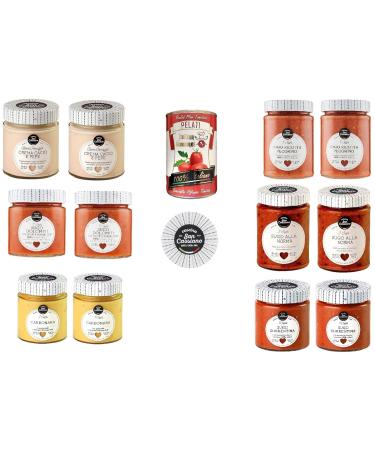 Italian Gourmet E.R. Cascina San Cassiano Test Kit - 2 x Carbonara 140g 2x Norma-Sauce 290g 2x Sorrentina-Sauce 190g 2x Cacio e Pepe 150g 2x Dolomiti Sauce 190g 2x Ricotta-Pecorino-Sauce 290g 0gr+ Italian