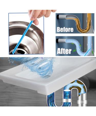 2 Packs of 12 Drain Cleaner Sticks for Bathroom & Kitchens Sink Stick Plughole Sticks Drain Unblocker to Prevent Plug Hole Blockage (Bule) - Buy Online on GoSupps.com