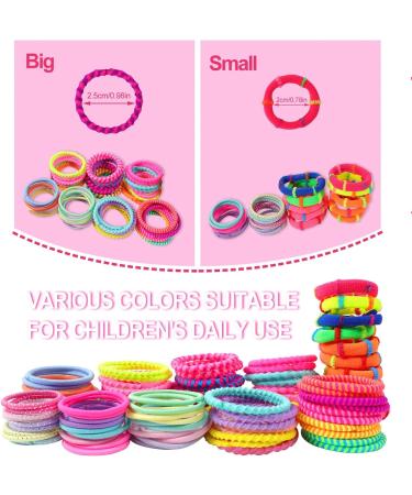 Hanyousheng 100 Pcs Multicolor Hair Ties for Baby Girls - Elastic Ponytail Holders & Hair Accessories - Buy Online on GoSupps.com
