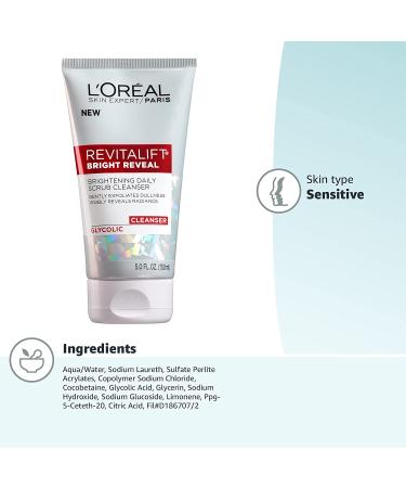 Revitalift Bright Reveal Daily Scrub Cleanser 5 fl oz | L'Oreal Brightening Facial Cleanser - Buy Online on GoSupps.com