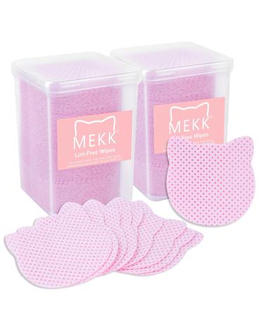 MEKK Lint Free Nail Wipes 400PCS Cat Shape Nail Polish Remover Wipes Super Absorbent Soft Non-Woven Fabric Lash Glue Wipes Cleaning Pad Cloth for Lash Extension & Nail Polish Bottle(PINK) 400PCS PINK