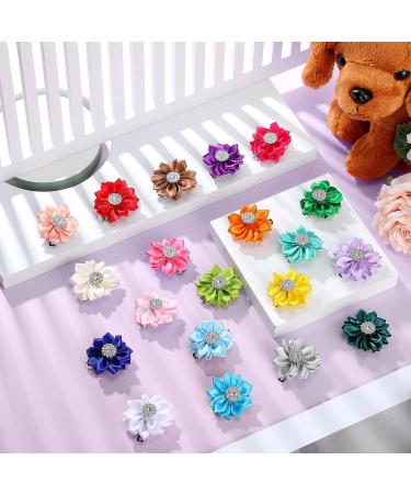 40 Pcs Flower Dog Hair Bows with French Barrette Clips - Puppy Grooming Accessories for Small Dogs & Cats - Pet Birthday Party Hair Flower Topknot - 20 Colors - Buy Online on GoSupps.com