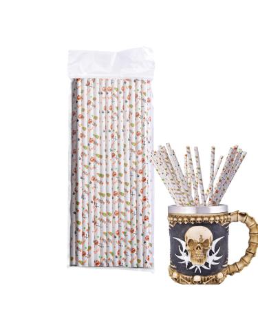 Halloween Drinking Straws | 25Pcs Halloween Party Paper Straws Party Straws Drinking Straws Milk Tea Straws Juice Straws for Halloween Party Favors Bondoo
