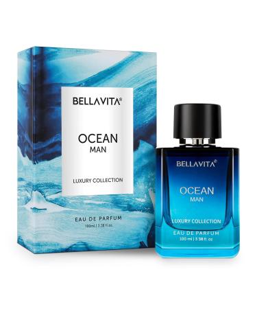 Be'llaVita Luxury OCEAN Man Eau De Parfum Perfume with Bergamot Melon Rose & Musk | Long Lasting Fresh & Aquatic Fragrance EDP for Men 100ML - Buy Online on GoSupps.com